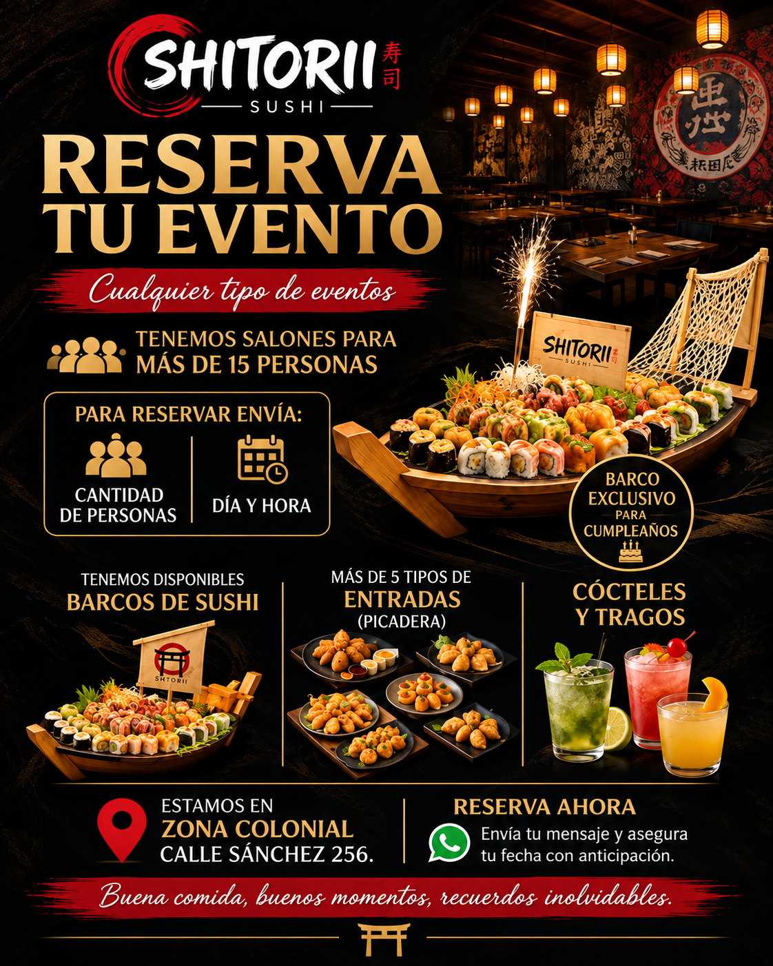 Reserva tu evento en Shitorii Sushi