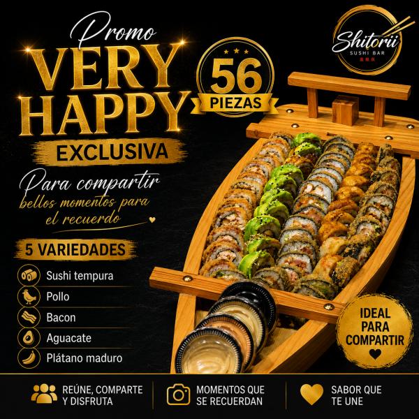 PROMO VERY HAPPY 56pzas - Shitorii Sushi