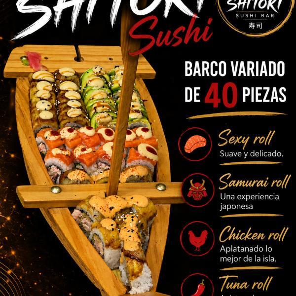Sushi Barco 40 piezas variadas - Shitorii Sushi